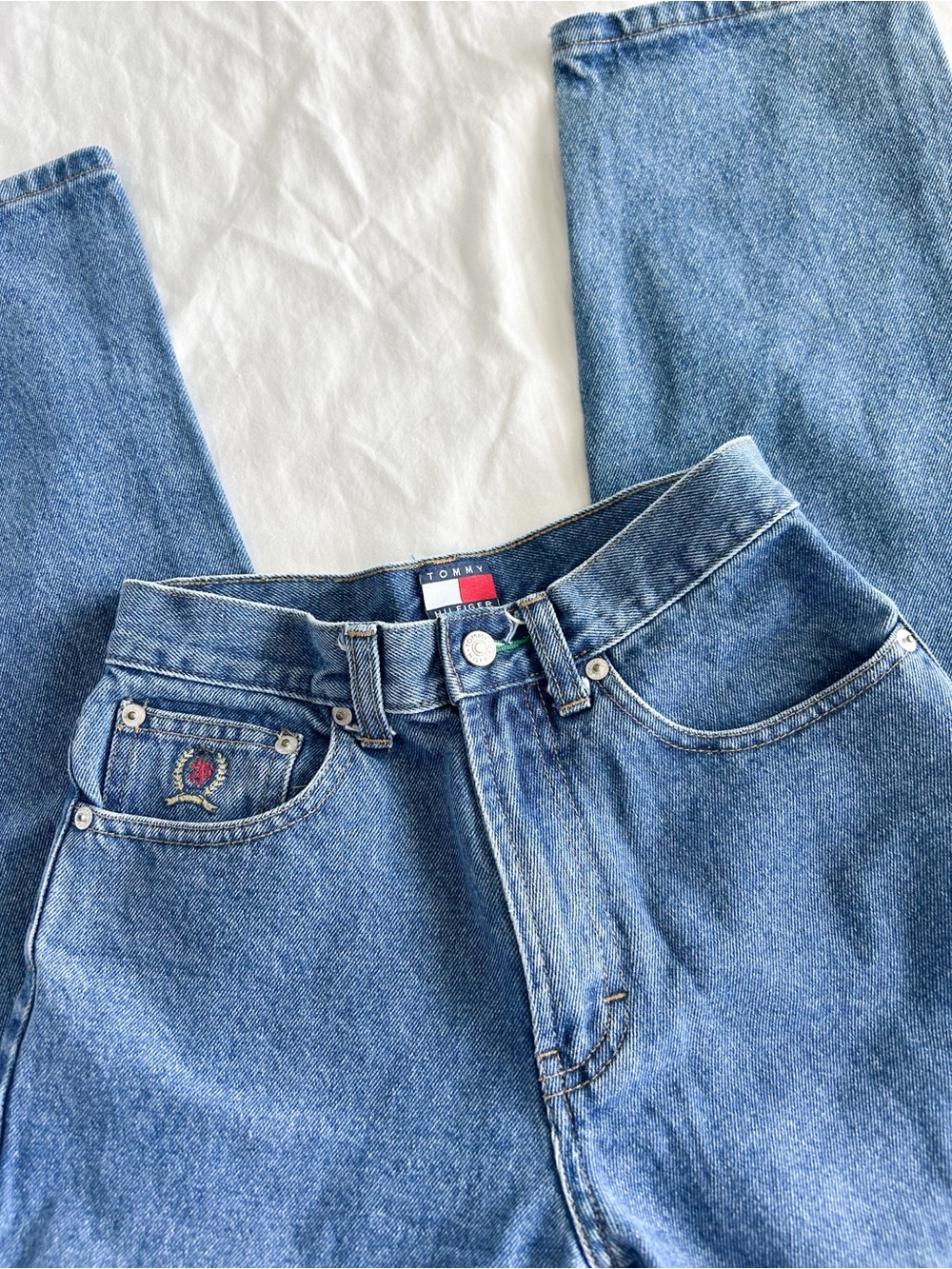 Tommy Hilfiger Vintage Childrens Blue High-Rise Straight Jeans